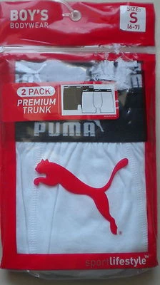 NUEVO EN PAQUETE PUMA BOYS 1 NEGRO 1 BLANCO BAÚL ROPA INTERIOR TALLA X-PEQUEÑO 4-5 $24 Foto 1 de 2