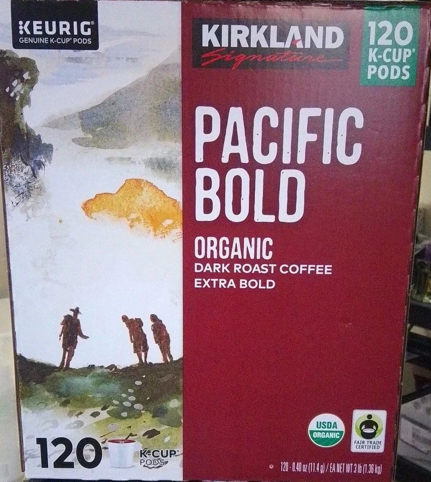 Kirkland Signature Pacific Bold Coffee Pods 120ct – Organic K-Cups expire : 2027 - Image 1 of 1