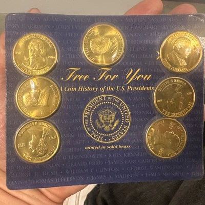 US Mint Sealed-A Coin History Of The Us Presidents-7 Solid Brass Coins - Image 1 of 2