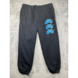 Nike SB Joggers Mens Size XXL Sweatpants Graphic Logo Black Blue Activewear - Picture 1 of 11