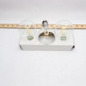 (3-Pk) EcoSmart LED Vintage Edison Light Bulb Globe Clear Glass Filament 100W Eq - Picture 1 of 4