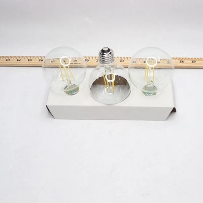 (3-Pk) EcoSmart LED Vintage Edison Light Bulb Globe Clear Glass Filament 100W Eq - Image 1 of 4