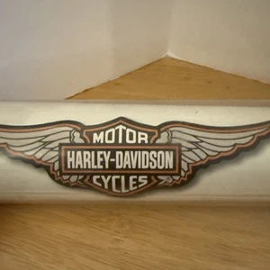 HARLEY-DAVIDSON Winged Bar & Shield Giant Wall Mural 62” Wide x 18” High - Picture 1 of 6