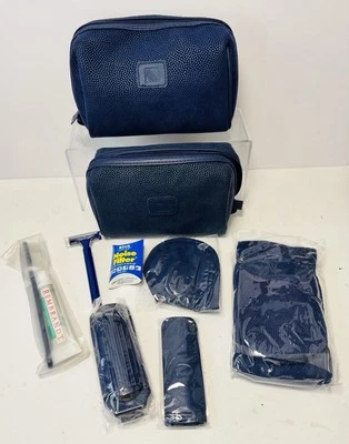 2 Continental Airlines First Class Complimentary Amenity Kit VTG Travel Bags - Image 1 of 4