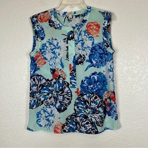 J Crew Womens Printed Drapery Popover Shirt Sleeveless Floral Size 4 - Bild 1 von 7