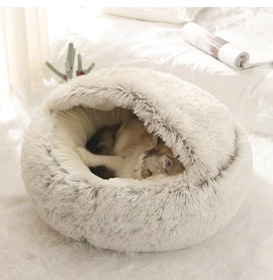 Plush Dog Cat Pet Sleeping Bed Anti-Slip Kennel Puppy Cave Warm Nest Super Soft  - Image 1 of 2