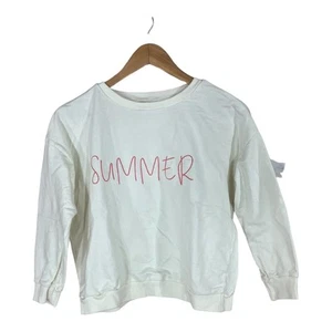 Joah Love Bowie Summer Sweatshirt GIRLS SIZE 8 Crewneck White Pink Embroidered - Picture 1 of 4