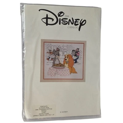 Vintage The Disney Catalog Lady & the Tramp Cross Stitch Kit - Image 1 of 3