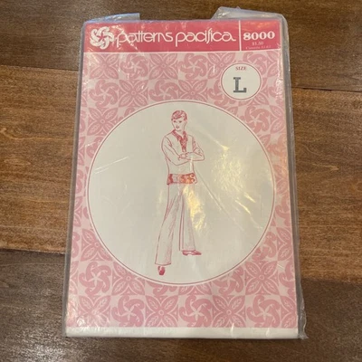 Vintage Patterns Pacifica #8000 -Men's Shirt in Size Large HAWAIIAN SHIRT - Image 1 of 4