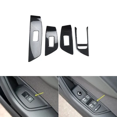 For Audi RS4 2019-2024 RHD ABS Carbon Fiber Interior Door Trims Stickers - Image 1 of 4