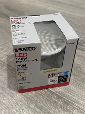 4 Pack Satco S29420 LED 2.5W 75W PAR30 SN Short Neck Medium E26 2700K Warm White - Image 1 of 2