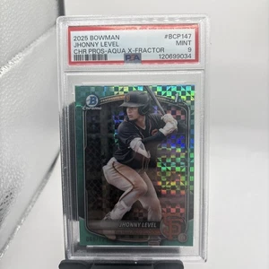 2025 Bowman 1st Chrome Johny Level Aqua X-Fractor Refractor /125 Giants - Bild 1 von 2