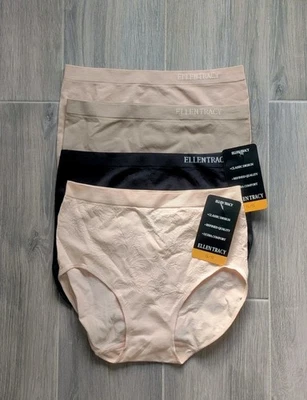 NUEVO Lote de 4 calzoncillos sin costuras surtidos para mujer Ellen Tracy PEQUEÑOS Foto 1 de 3