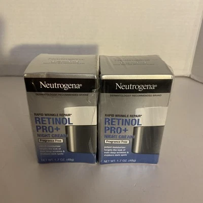 NUEVO x2 Neutrogena Crema de Noche Reparadora Rápida de Arrugas Retinol Pro Sin Fragancia Foto 1 de 4