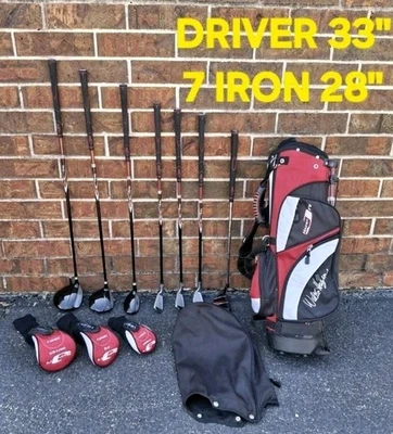 Walter Hagen Series II 2 Jr Junior Kids 7 Club Set Golf Bag Red RH for 41"-47" - Image 1 of 4