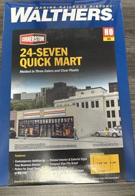 Walthers Cornerstone HO Kit 933-3477 24 Seven Quick Mart NIB CC - Image 1 of 2