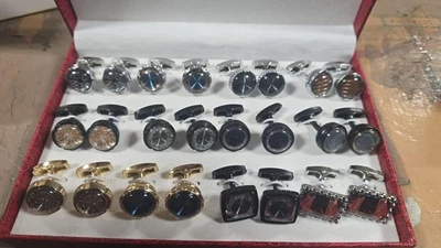 12 Pairs of cufflinks for Men Gift for Loved ones All Events Gift Pack Cufflinks - Image 1 of 4