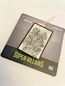 DC Super-villains Enamel Lapel Pin NEW on Card SAMPLE Jim Lee Collection B&W - Picture 1 of 5