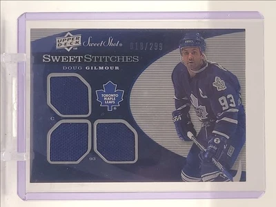 DOUG GILMOUR 2007-08 UD SWEET SHOT STITCHES PATCH HOCKEY /299 Q3329 - Image 1 of 2