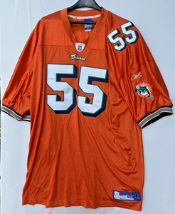 Vintage Miami Dolphins Junior Seau 55 Football Jersey Reebok On Field Size 58 - Picture 1 of 4