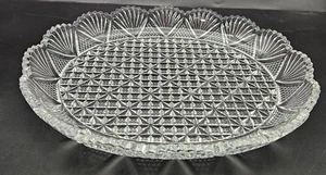Vintage Mikasa Hoya Crystal Oval Serving Platter 12" Georgian Cut - Picture 1 of 14