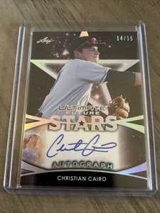 2019 LEAF ULTIMATE DRAFT CHRISTIAN CAIRO RC /15 FUTURE STAR AUTO #FS-CC3 INDIANS - Picture 1 of 2