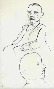 GEDANKEN - George GROSZ 1923 ECCE HOMO Lithographie nach Federzeichng IN THOUGHT - Picture 1 of 1