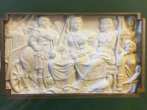 Gemma Augustea Plaster Relief 3D Art Greek Roman Picture Wood Frame Green Mat - Picture 1 of 9