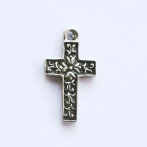 VTG 925 Sterling Silver Filigree Cross Medal /Pendant Crucifixion Christianity - Picture 1 of 3