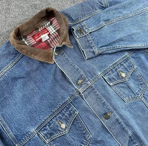 Vintage Marlboro Country Store Denim Barn Jacket Western Leather Trim Men's XL - Picture 1 of 14