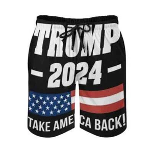 Men's 2024 MAGA Swim Shorts Trunks President Trump Trunks Mens Street Wear - Picture 1 of 11