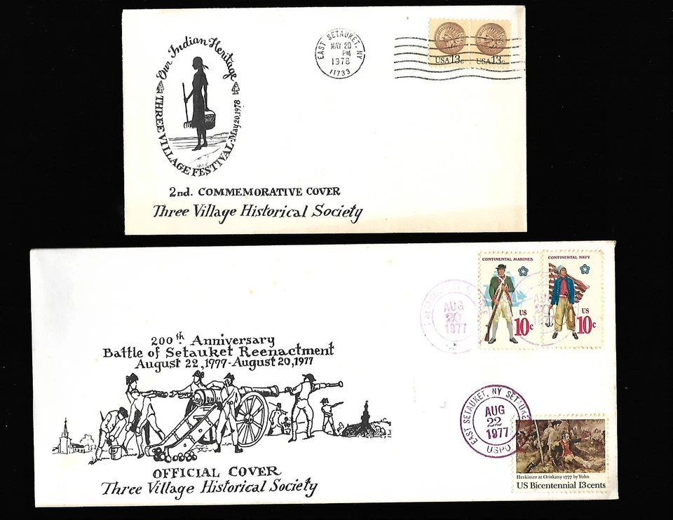 Event Covers; American Revolution, Long Island;Native Americans - Cachet Covers - Image 1 of 1