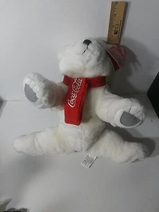 Coca-Cola Coke Polar Bear w/ Red Christmas Scarf 12in...Plush - Picture 1 of 3