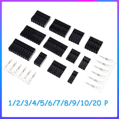 Dupont 2.54mm Connector Housing Male Female Crimp Terminals 1/2/3/4/5/6/7/8-20P - Image 1 of 4