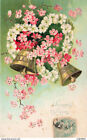 PAQUES _S12062_ Joyeuses P�ques Cloches Couronne de Fleurs Coeur Carte Gaufr�e