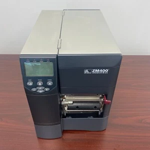 Zebra ZM400 Direct Thermal Label Barcode Printer ZM496-2501-4000D w/Peel Rewind - Picture 1 of 11