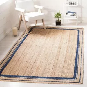 Rug Farmhouse Jute Rectangle Hand Braided Area Rug Rustic Look Modern Rug - Picture 1 of 4