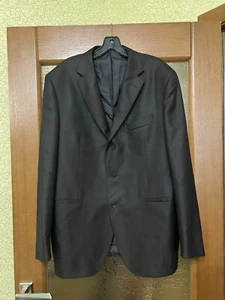 RARE BOGLIOLI 100% WOOL MENS CLASSIC BLACK SOLID TUXEDO BLAZER JACKET SIZE 54 - Picture 1 of 10