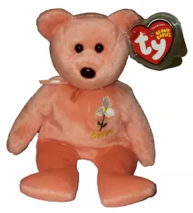 Ty Beanie Baby ONTARIO WHITE TRILLIUM der Blumenbär Kanada Show exklusiv neu mit Etikett - Bild 1 von 6