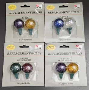4 (2) Packs Mini Faceted Multicolored Globe Replacement Bulbs Christmas New - Picture 1 of 1