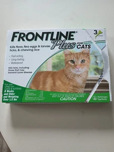 Frontline Plus for Cats & Kittens Flea & Tick Treatment Over 1.5lb 3 Doses  - Picture 1 of 2