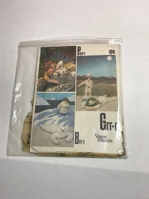 Vogue 1941 Animal Rugs Polar Bear Lion Lepoard Toy CUT Safari Purr Burr Grrr - Image 1 of 2