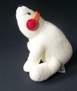 Baby Gap Polar Bear Stuffed Animal Plush Rattle White Bear 6 1/2" tall - Picture 1 of 2