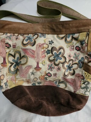 Bolso hobo boho chic inspirado vintage de Lucky Brand con pájaros y flores... Foto 1 de 4