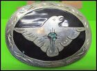 Hand Made & Engraved Wil-Aren Beautiful Thunderbird With Turquoise Belt Buckle
