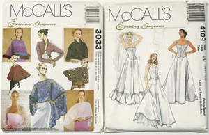 Lot of 2 McCall's Evening Elegance Patterns 3033 Sz XS-L & 4109 Sz 12-18 Uncut - Picture 1 of 3
