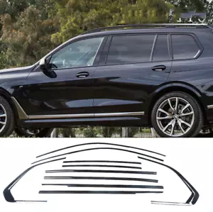 Para BMW X7 2019-2023 Acero Negro Ventana Coche Moldura Tira Cubierta Borde Decoración - Imagen 1 de 7