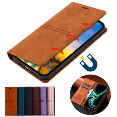 Slim Magnetic Wallet Case Card Leather Flip Cover for OnePlus 9/9 Pro/Nord N200 - Image 1 of 4