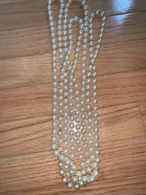 "De colección 102" imitación plástico blanco hilo perlas aleta anudada individualmente 3/8""" Foto 1 de 3