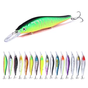 Saltwater Lure Fishing Gear Floating Bait Fish Three Hooks Tackle 2pcs 13.5cm - Picture 1 of 22